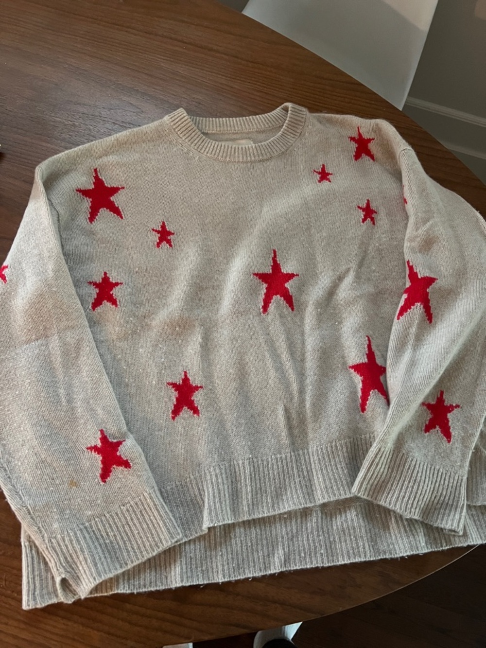 Zadig & Voltaire Star-Pattern Crewneck Sweater with Red Accents